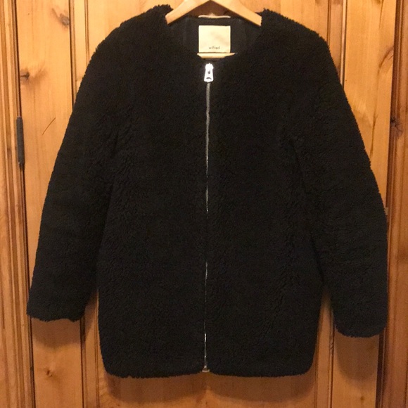 Wilfred Jackets & Coats Wilfred Aritzia Black Laboratoire Teddy
